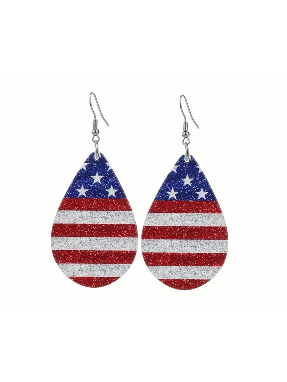 New -Vintage Inspired -Patriotic American Flag Dangle Drop Earrings
